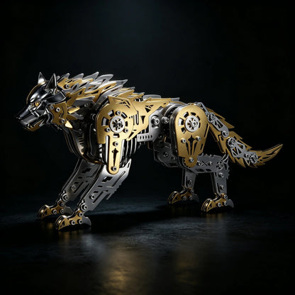 【Cooperative brand】Mechanical Wolf 3D Metal Model Kit DIY Articulated Puzzle for Adults and Kids