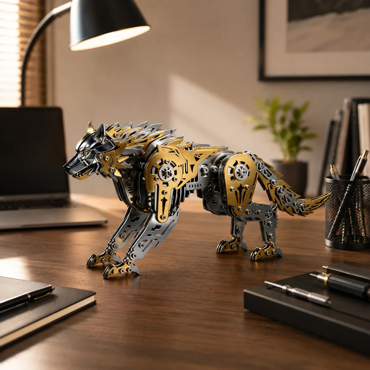 【Cooperative brand】Mechanical Wolf 3D Metal Model Kit DIY Articulated Puzzle for Adults and Kids
