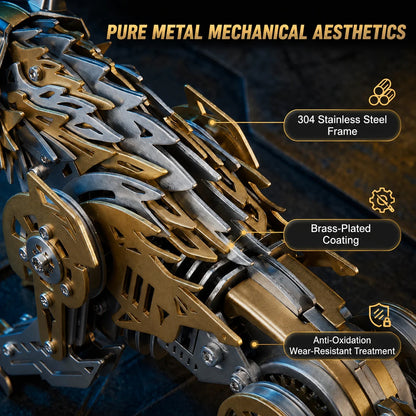 【Cooperative brand】Mechanical Wolf 3D Metal Model Kit DIY Articulated Puzzle for Adults and Kids