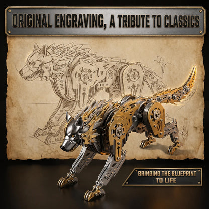 【Cooperative brand】Mechanical Wolf 3D Metal Model Kit DIY Articulated Puzzle for Adults and Kids