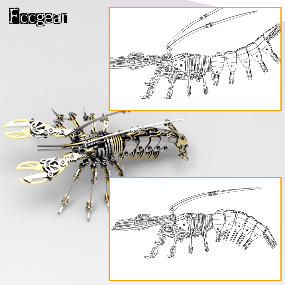 3D metal mechanical lobster