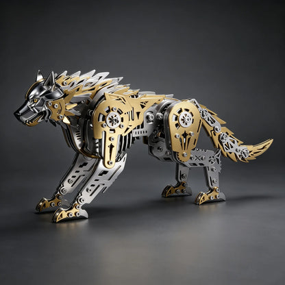 【Cooperative brand】Mechanical Wolf 3D Metal Model Kit DIY Articulated Puzzle for Adults and Kids
