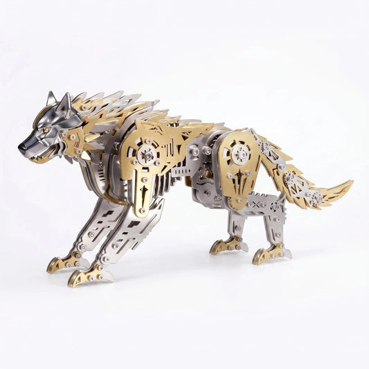 【Cooperative brand】Mechanical Wolf 3D Metal Model Kit DIY Articulated Puzzle for Adults and Kids
