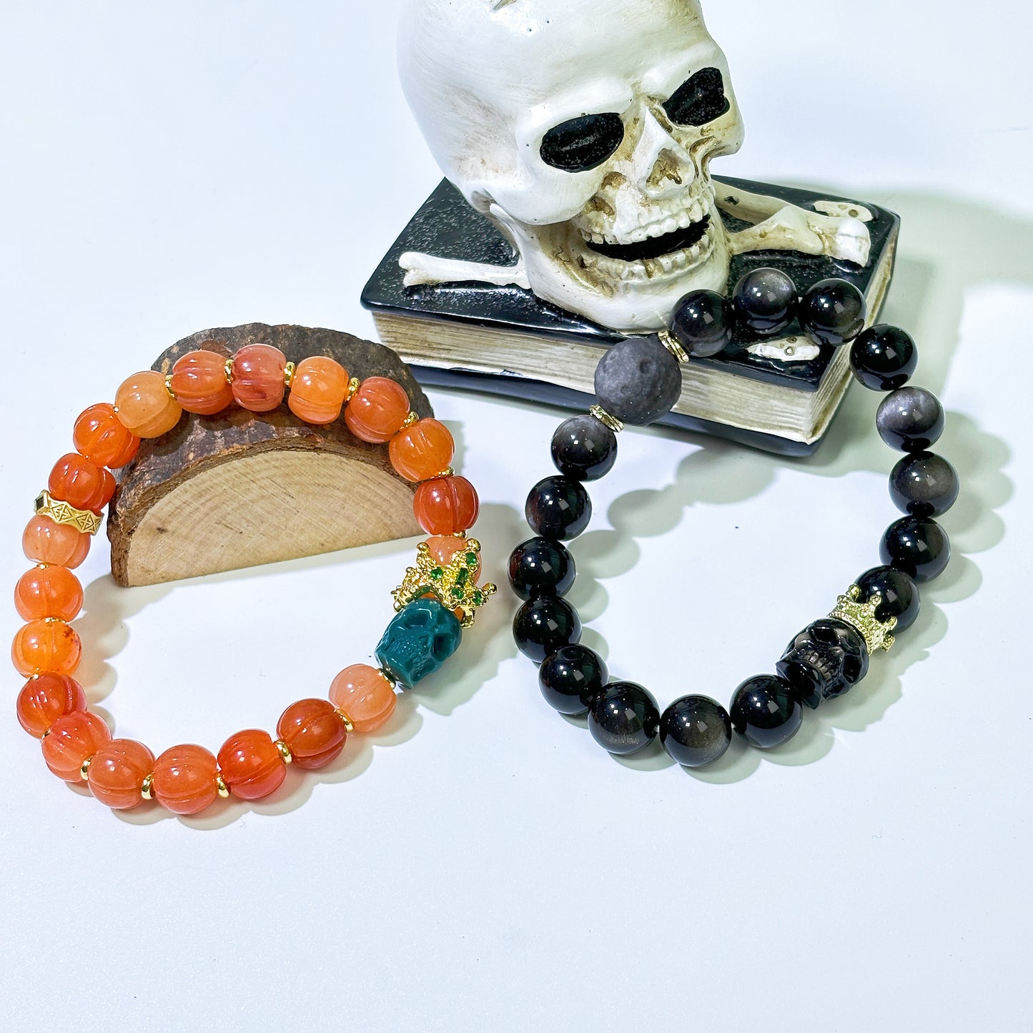 Halloween Special Edition Crown Skull Crystal Bracelet