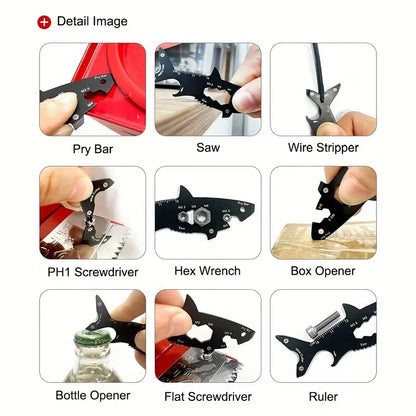 15-in-1 Shark Shaped Multifunctional Tool, Bottle Opener, Saw, Cutter, Wrench, Measuring Ruler, Screwdriver floatingcity