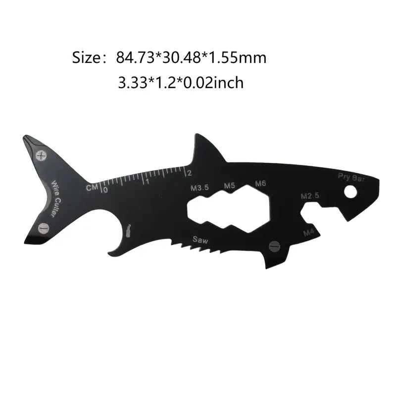 15-in-1 Shark Shaped Multifunctional Tool, Bottle Opener, Saw, Cutter, Wrench, Measuring Ruler, Screwdriver floatingcity